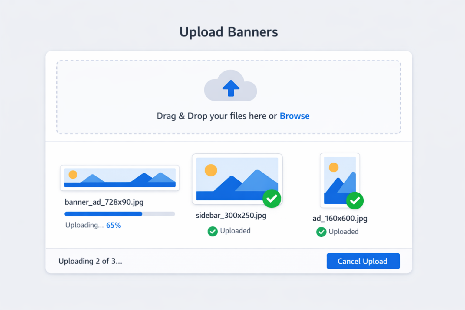 Upload Your Banners - Banner Raider Interface